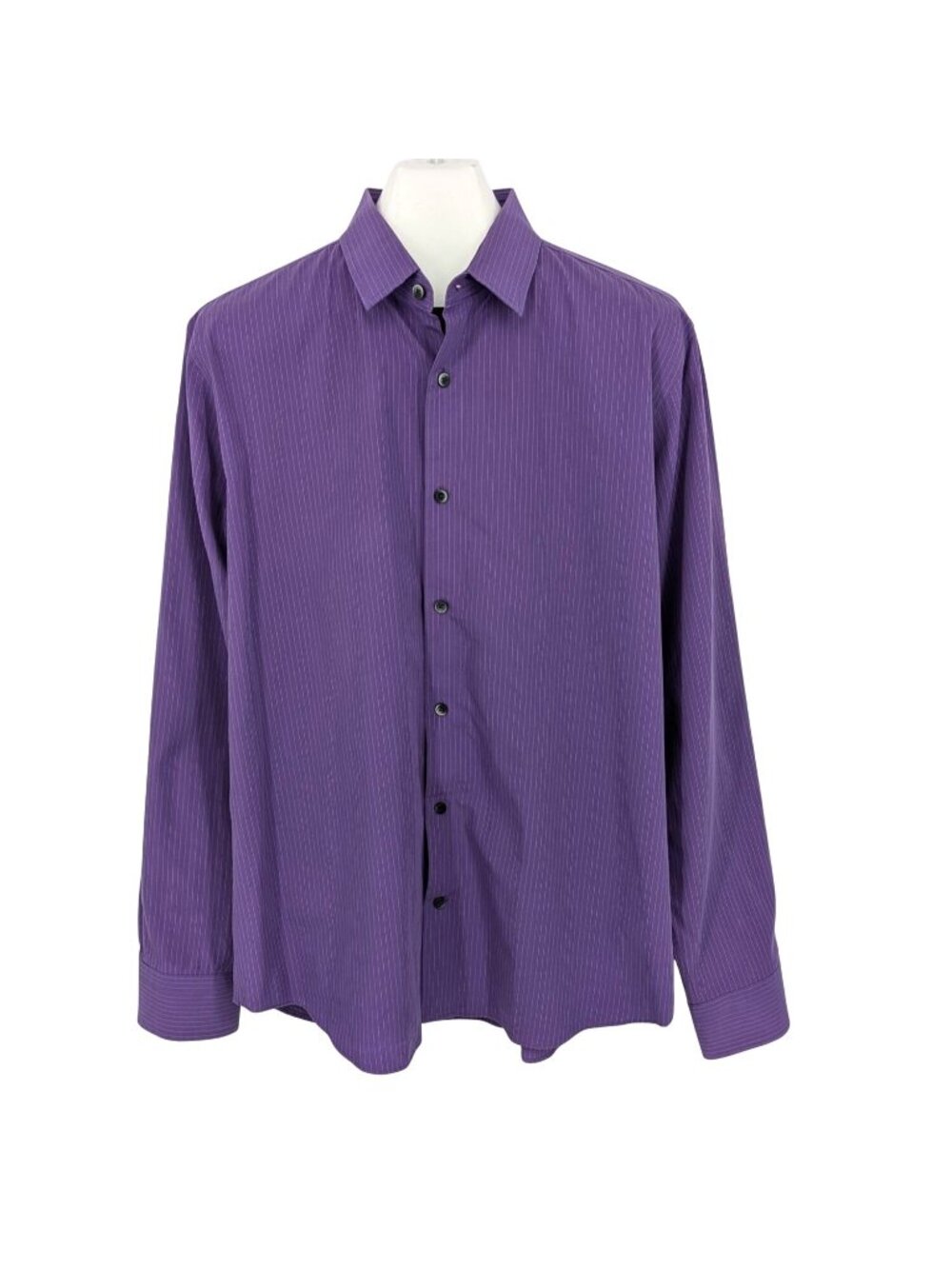 Express Pinstripe Fitted Dress Shirt Formal Wedding Long‎ Sleeve XLarge 17 17.5